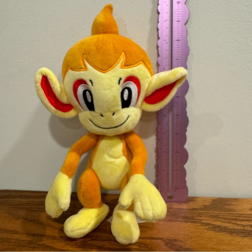 EUC Pokémon Plush Chimchar Monkey Brown & Yellow 9” Anime